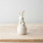 White Ceramic Bunny – 10cm 